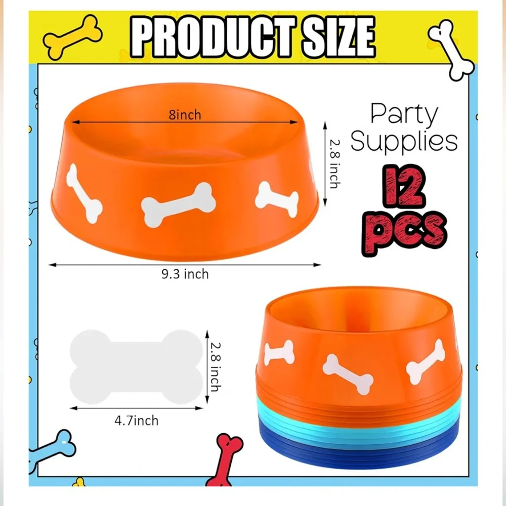 Party dog bowls: brand new, never opened - Picture 2 of 5